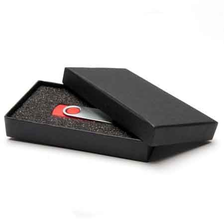 Geschenkkarton breit mit Schaumstoffeinlage für USB-Sticks-Schwarz